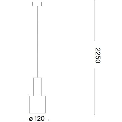 Ideal Lux - Пендел HOLLY 1xE27/60W/230V Ø 12 см черен
