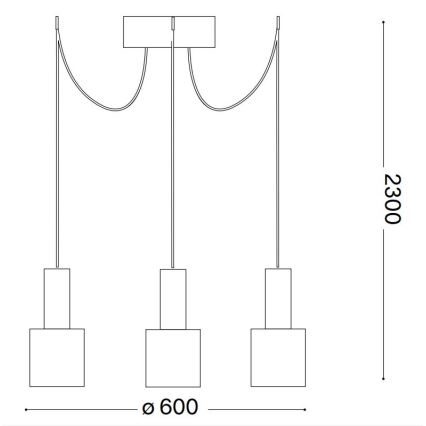 Ideal Lux - Пендел HOLLY 3xE27/60W/230V паяк черен