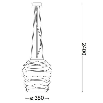 Ideal Lux - Пендел KARMA 1xE27/60W/230V Ø 38 см бял