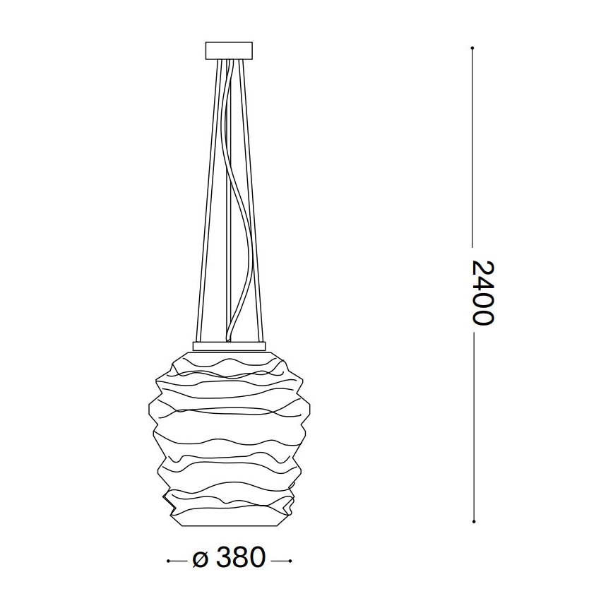 Ideal Lux - Пендел KARMA 1xE27/60W/230V Ø 38 см бял