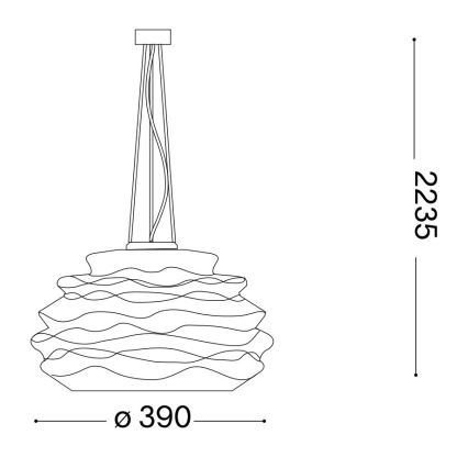 Ideal Lux - Пендел KARMA 1xE27/60W/230V Ø 39 см бял
