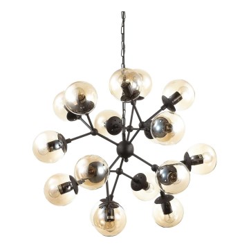 Ideal Lux - Пендел KEPLER 18xE27/42W/230V Ø 69 см черен/опушен