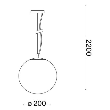 Ideal Lux - Пендел MAPA 1xE27/42W/230V Ø 20 см сив/опушен