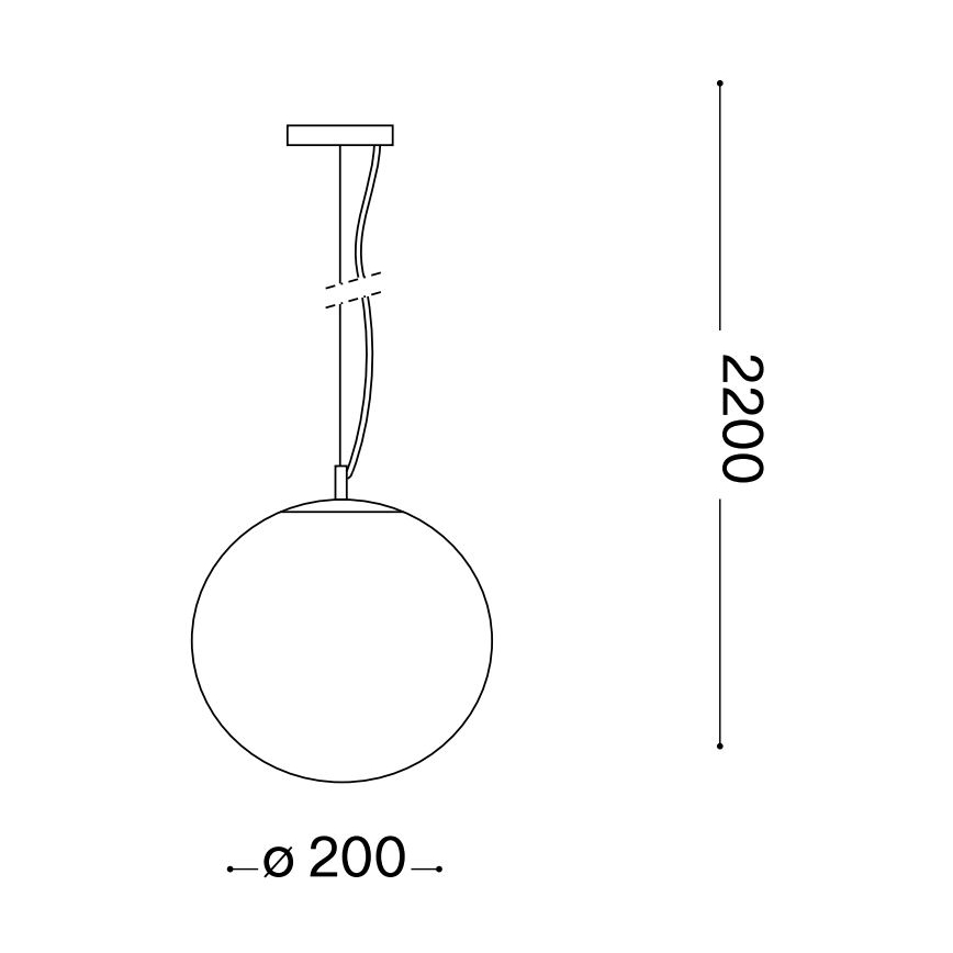 Ideal Lux - Пендел MAPA 1xE27/42W/230V Ø 20 см сив/опушен