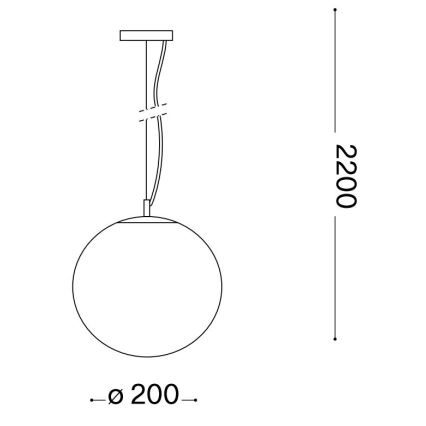 Ideal Lux - Пендел MAPA 1xE27/42W/230V Ø 20 см златист/опушен