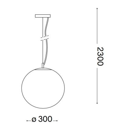 Ideal Lux - Пендел MAPA 1xE27/42W/230V Ø 30 см прозрачен