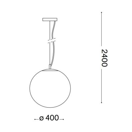 Ideal Lux - Пендел MAPA 1xE27/42W/230V Ø 40 см златист/опушен