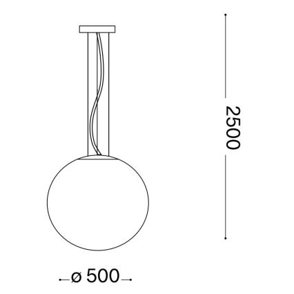 Ideal Lux - Пендел MAPA 1xE27/42W/230V Ø 50 см златист/опушен