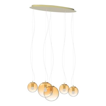 Ideal Lux - Пендел MAPA 5xE27/42W/230V златист/опушен