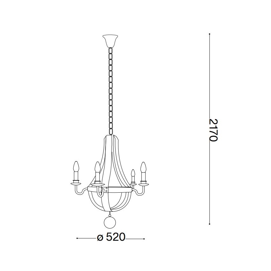 Ideal Lux - Пендел MILLENNIUM 5xE14/40W/230V Ø 52 см бреза/кафяв