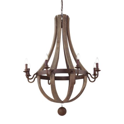 Ideal Lux - Пендел MILLENNIUM 8xE14/40W/230V Ø 92 см бреза/кафяв