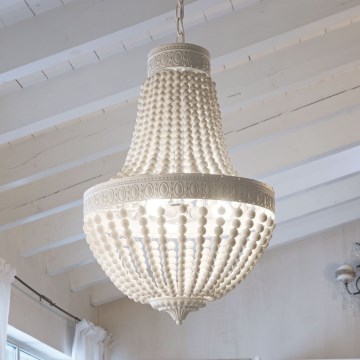 Ideal Lux - Пендел MONET 5xE14/40W/230V Ø 40 см коноп/бял