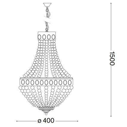 Ideal Lux - Пендел MONET 5xE14/40W/230V Ø 40 см коноп/бял