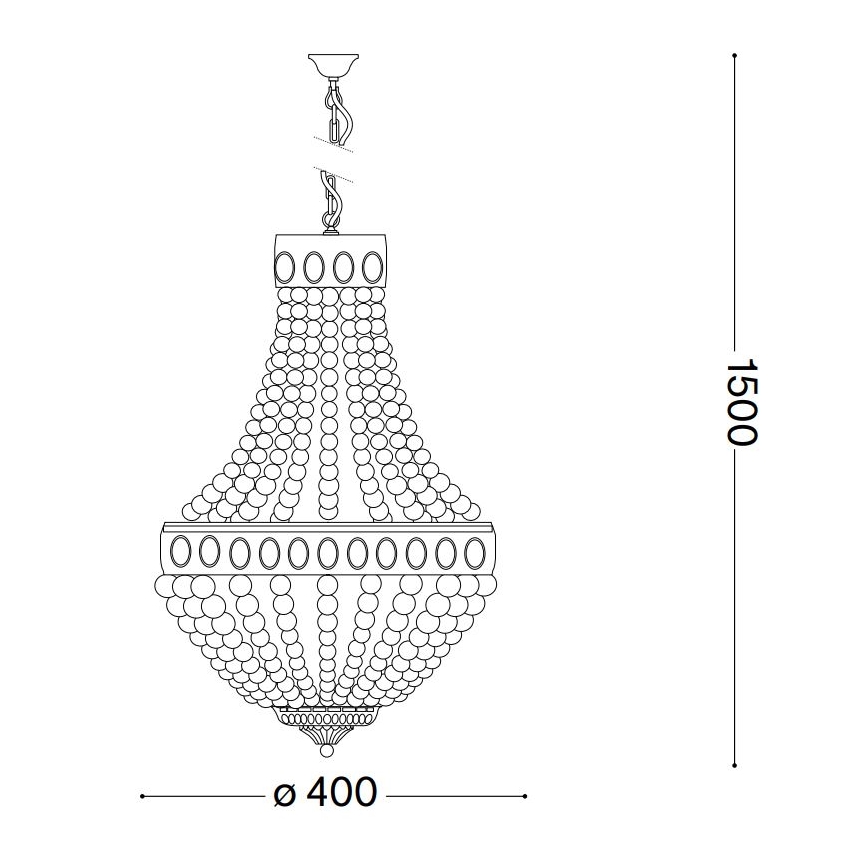 Ideal Lux - Пендел MONET 5xE14/40W/230V Ø 40 см коноп/бял