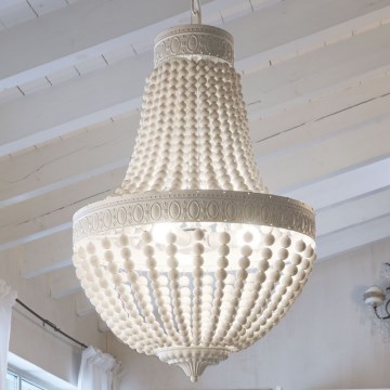 Ideal Lux - Пендел MONET 6xE14/40W/230V Ø 50 см коноп/бял