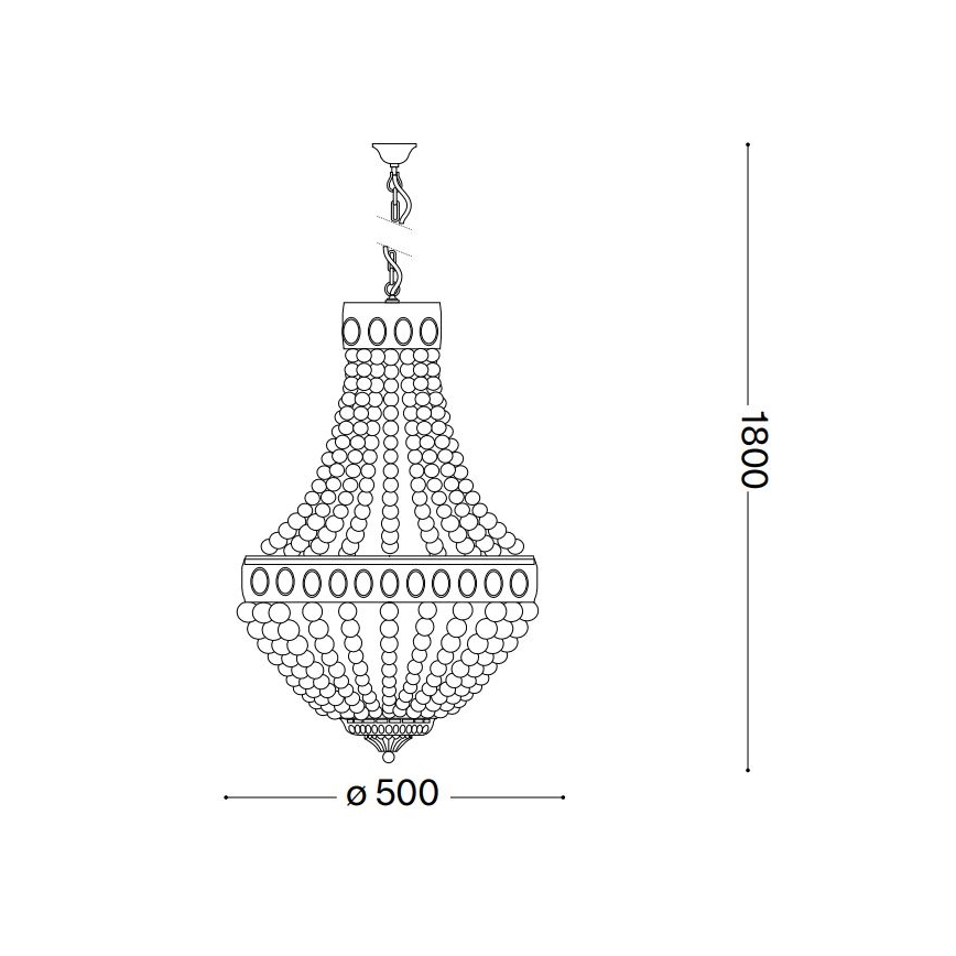 Ideal Lux - Пендел MONET 6xE14/40W/230V Ø 50 см коноп/бял
