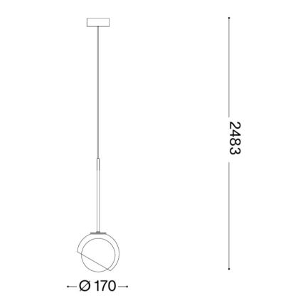 Ideal Lux - Пендел на кабел BLOOM 1xE27/42W/230V, диаметър 17 см, златисто/опушено бежово