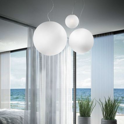 Ideal Lux - Пендел на кабел MAPA 1xE27/42W/230V Ø 20 см бял