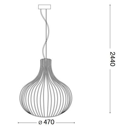 Ideal Lux - Пендел ONION 1xE27/60W/230V Ø 47 см