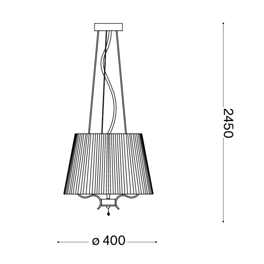 Ideal Lux - Кристален пендел PEGASO 3xE14/28W/230V Ø 40 см лъскав хром