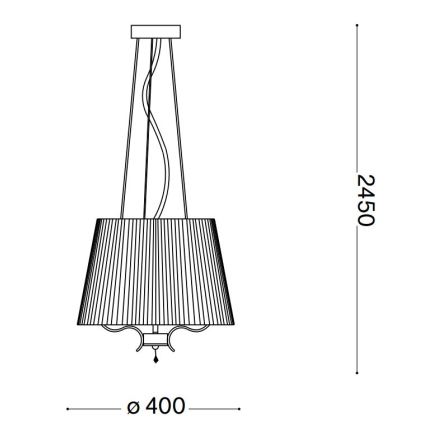 Ideal Lux - Кристален пендел PEGASO 3xE14/28W/230V Ø 40 см златист