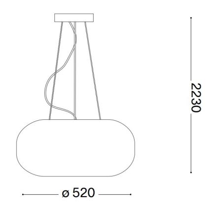 Ideal Lux - Пендел ULISSE 3xE27/60W/230V Ø 52 см бял