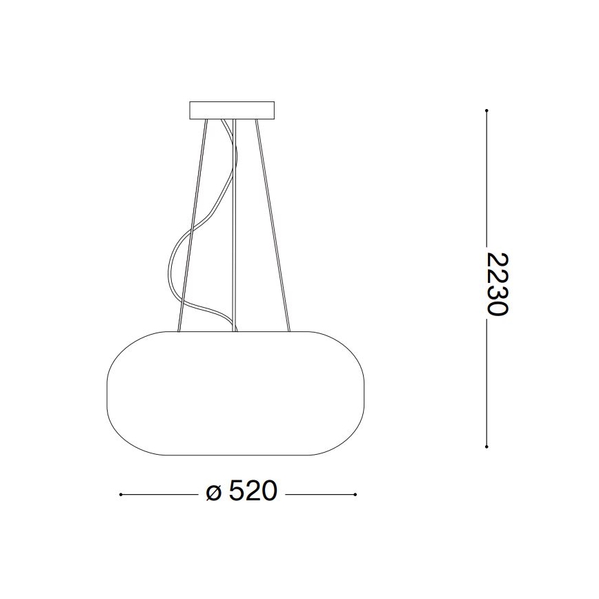 Ideal Lux - Пендел ULISSE 3xE27/60W/230V Ø 52 см бял
