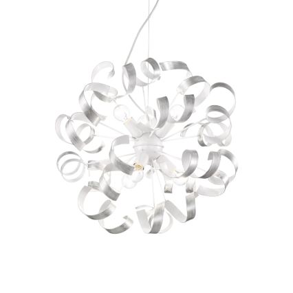 Ideal Lux - Пендел VORTEX 6xE14/40W/230V Ø 53 см сребрист/патина