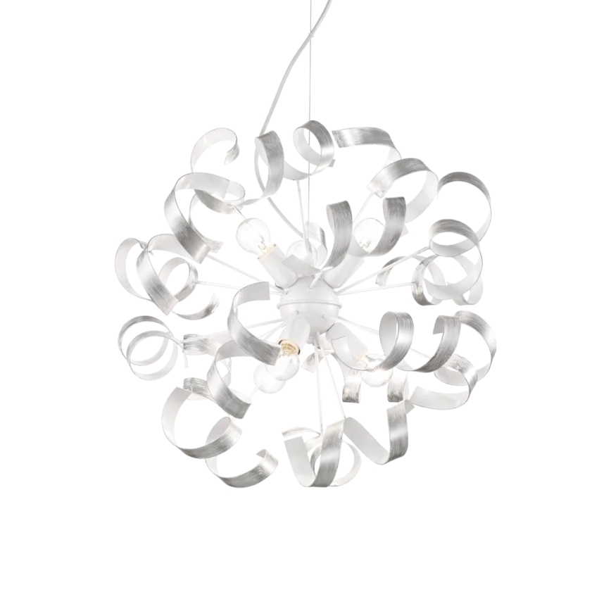 Ideal Lux - Пендел VORTEX 6xE14/40W/230V Ø 53 см сребрист/патина