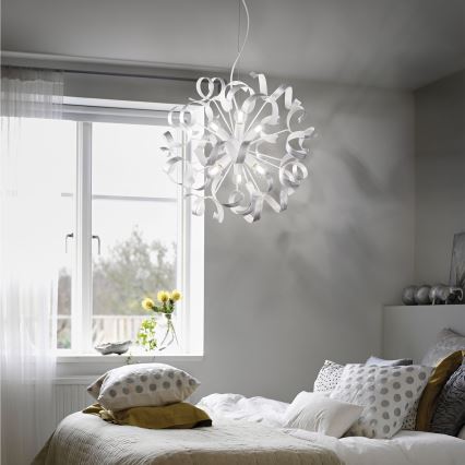 Ideal Lux - Пендел VORTEX 6xE14/40W/230V Ø 53 см сребрист/патина
