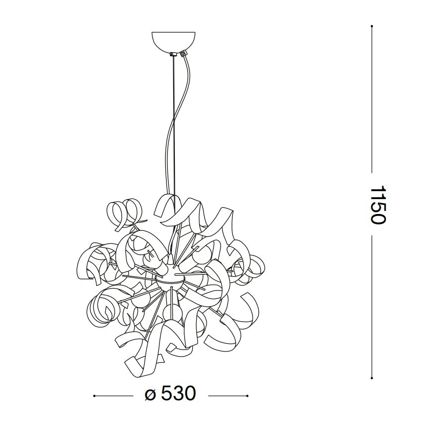 Ideal Lux - Пендел VORTEX 6xE14/40W/230V Ø 53 см златист/патина