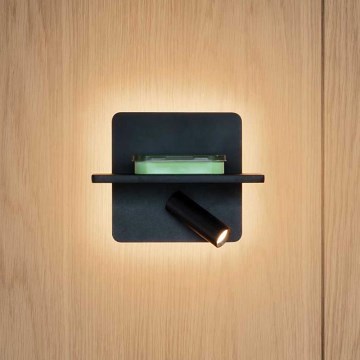 Ideal Lux - PIANO LED стенен спот 10W/230V CRI 90 USB черен