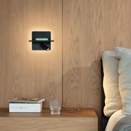 Ideal Lux - PIANO LED стенен спот 10W/230V CRI 90 USB черен