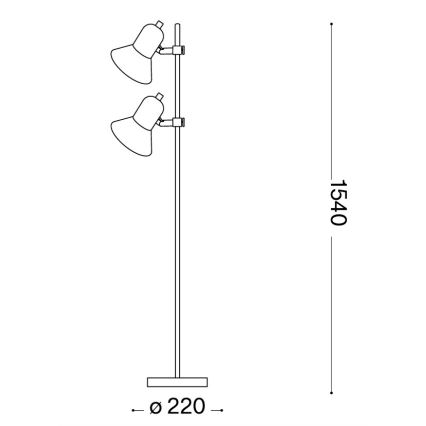 Ideal Lux - Подова лампа 2xE27/60W/230V лъскав хром