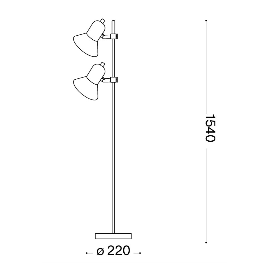 Ideal Lux - Подова лампа 2xE27/60W/230V лъскав хром