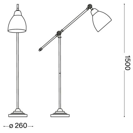 Ideal Lux - Подова лампа NEWTON 1xE27/42W/230V лъскав хром