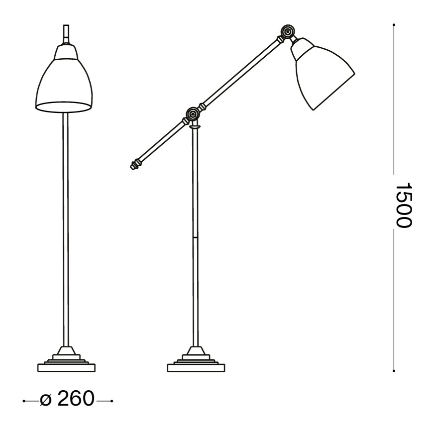 Ideal Lux - Подова лампа NEWTON 1xE27/42W/230V лъскав хром