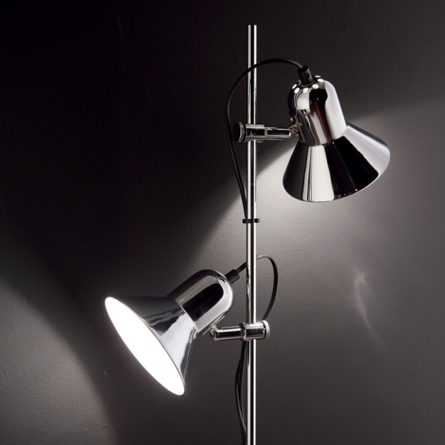 Ideal Lux - Подова лампа POLLY 2xE27/60W/230V лъскав хром