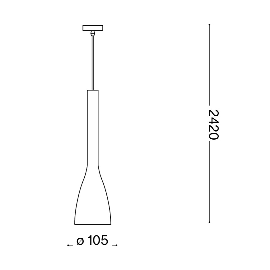 Ideal Lux - Подвесен полилей на кабел FLUT 1xE14/40W/230V, диам. 10,5 см, черен