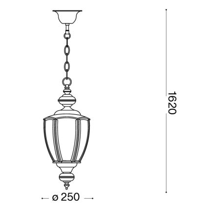 Ideal Lux - Полилей на верига 1xE27/60W/230V, Ø 25 см, бронзов