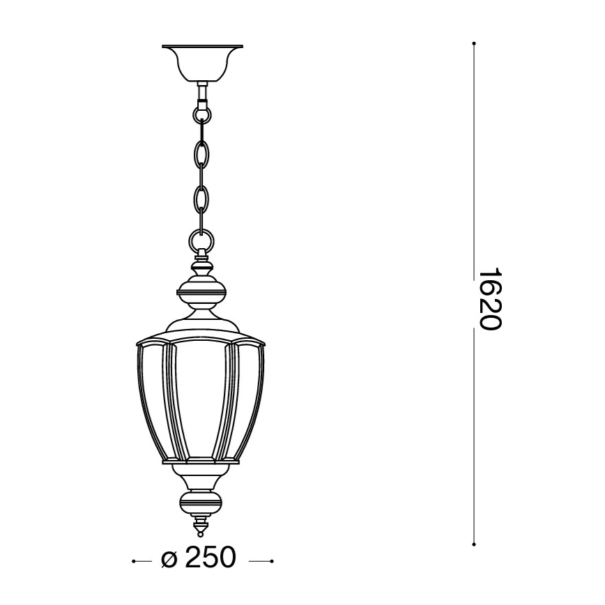 Ideal Lux - Полилей на верига 1xE27/60W/230V, Ø 25 см, бронзов