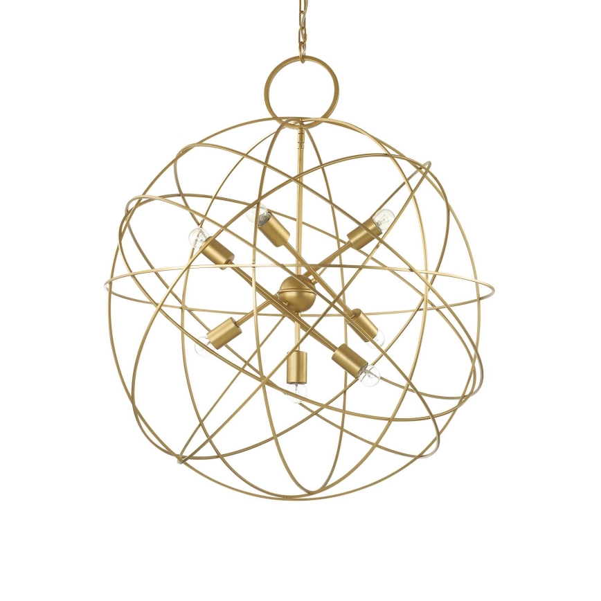 Ideal Lux - Полилей на верига KONSE 7xE27/60W/230V Ø 80 см, златист