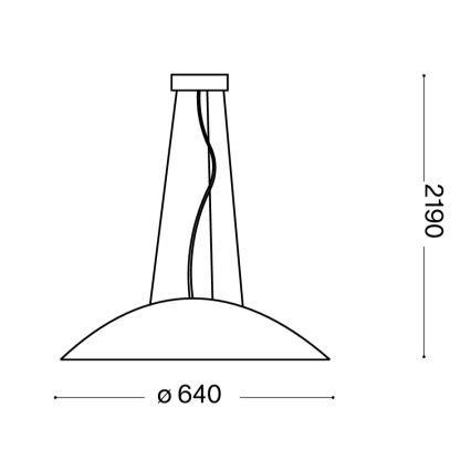 Ideal Lux - Полилей на кабел 3xE27/60W/230V, диаметър 64 см, бял