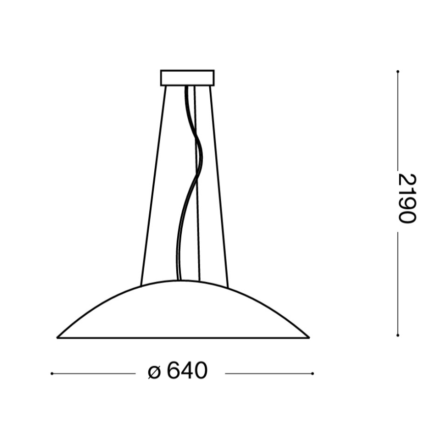 Ideal Lux - Полилей на кабел 3xE27/60W/230V, диаметър 64 см, бял
