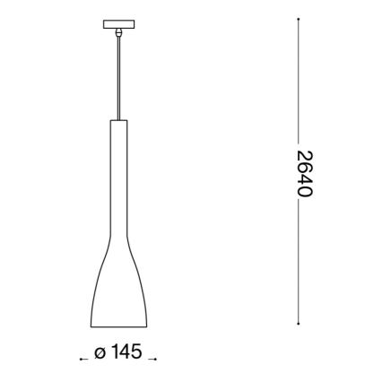 Ideal Lux - Полилей на кабел FLUT 1xE27/60W/230V Ø 14,5 см черен