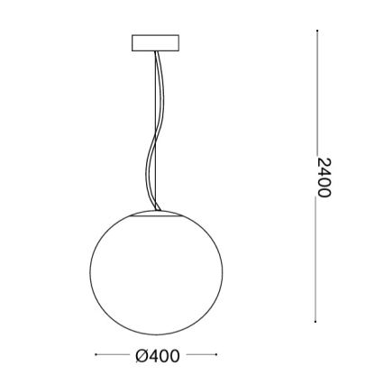 Ideal Lux - Полилей на кабел MAPA 1xE27/42W/230V Ø 40 см бял