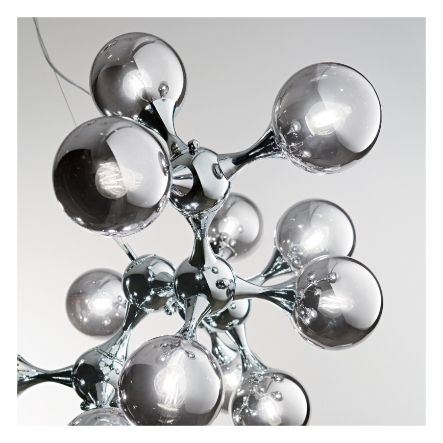 Ideal Lux - Полилей на кабел NODI 15xE14/28W/230V диам. 105 cm лъскав хром