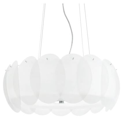 Ideal Lux - Полилей на кабел OVALINO 8xE27/60W/230V Ø 55 cm бял
