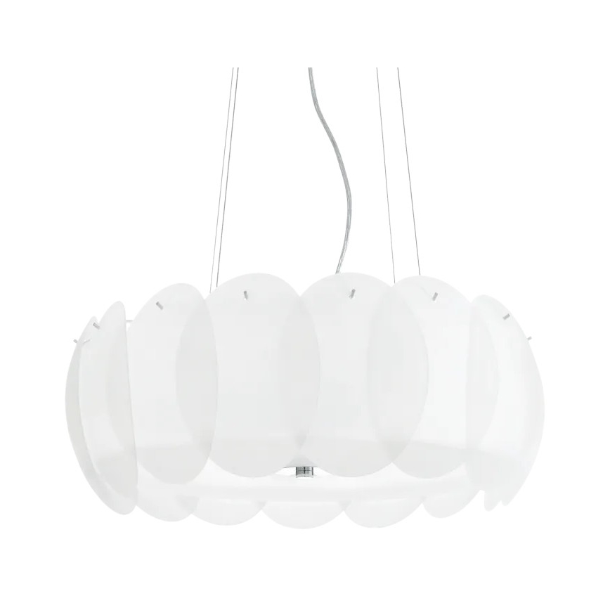Ideal Lux - Полилей на кабел OVALINO 8xE27/60W/230V Ø 55 cm бял