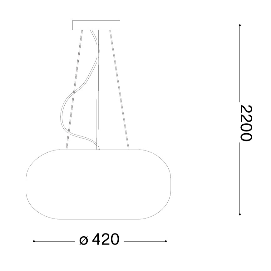 Ideal Lux - Полилей на кабел ULISSE 3xE27/60W/230V, диаметър 42 см, бял